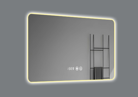 ESPELHO 80x60 LED E RELOGIO