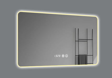 ESPELHO 100x60 LED E RELOGIO